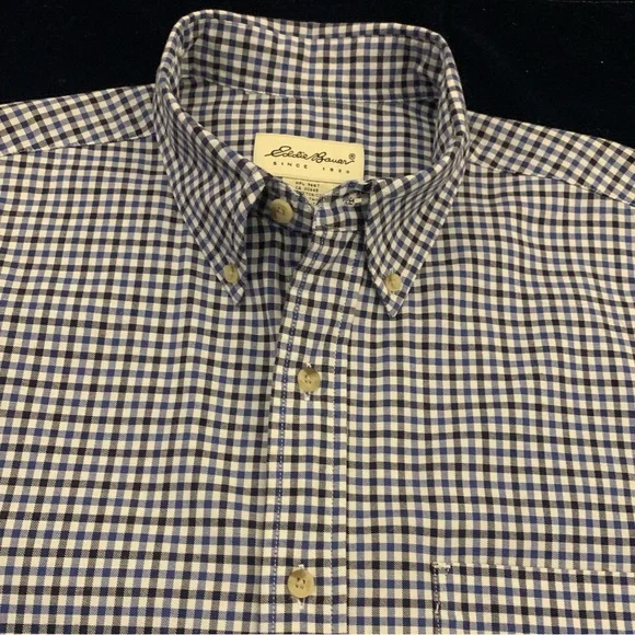 EDDIE BAUER SS All Cotton Checked Shirt - Picture 6 of 6